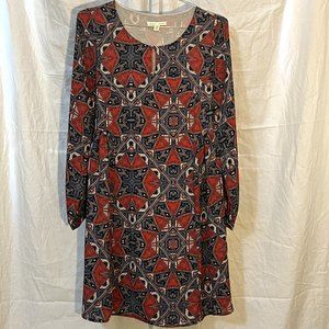 Anthropologie Paper Crown Womens Size S Swing Dress Keyhole front tie back Boho